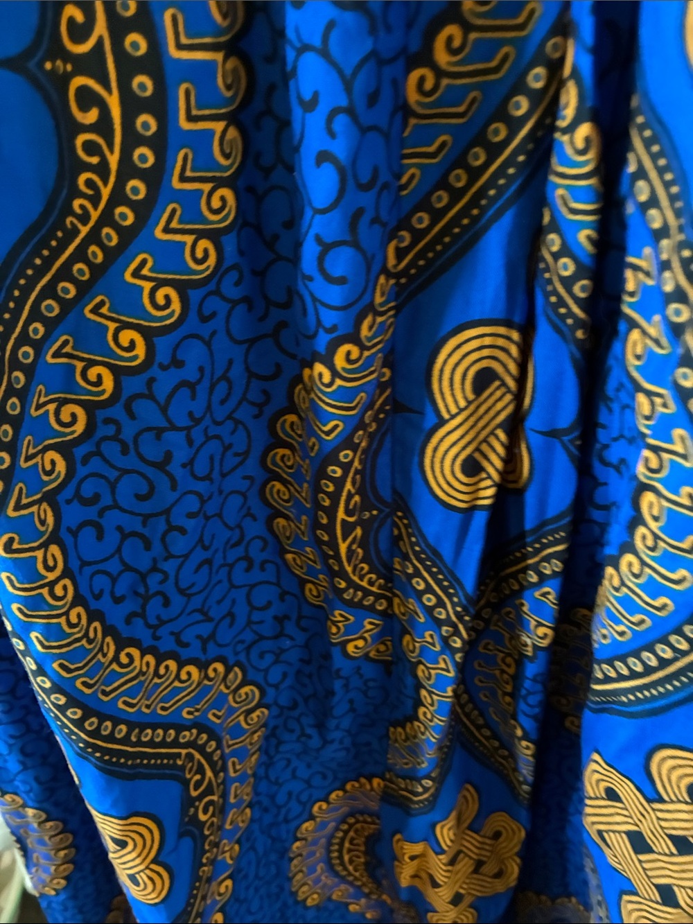D’Iyanu sz 3X African Halter Blue & Gold Patterned Maxi Dress nwt - Picture 10 of 10
